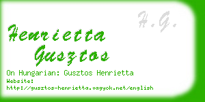 henrietta gusztos business card